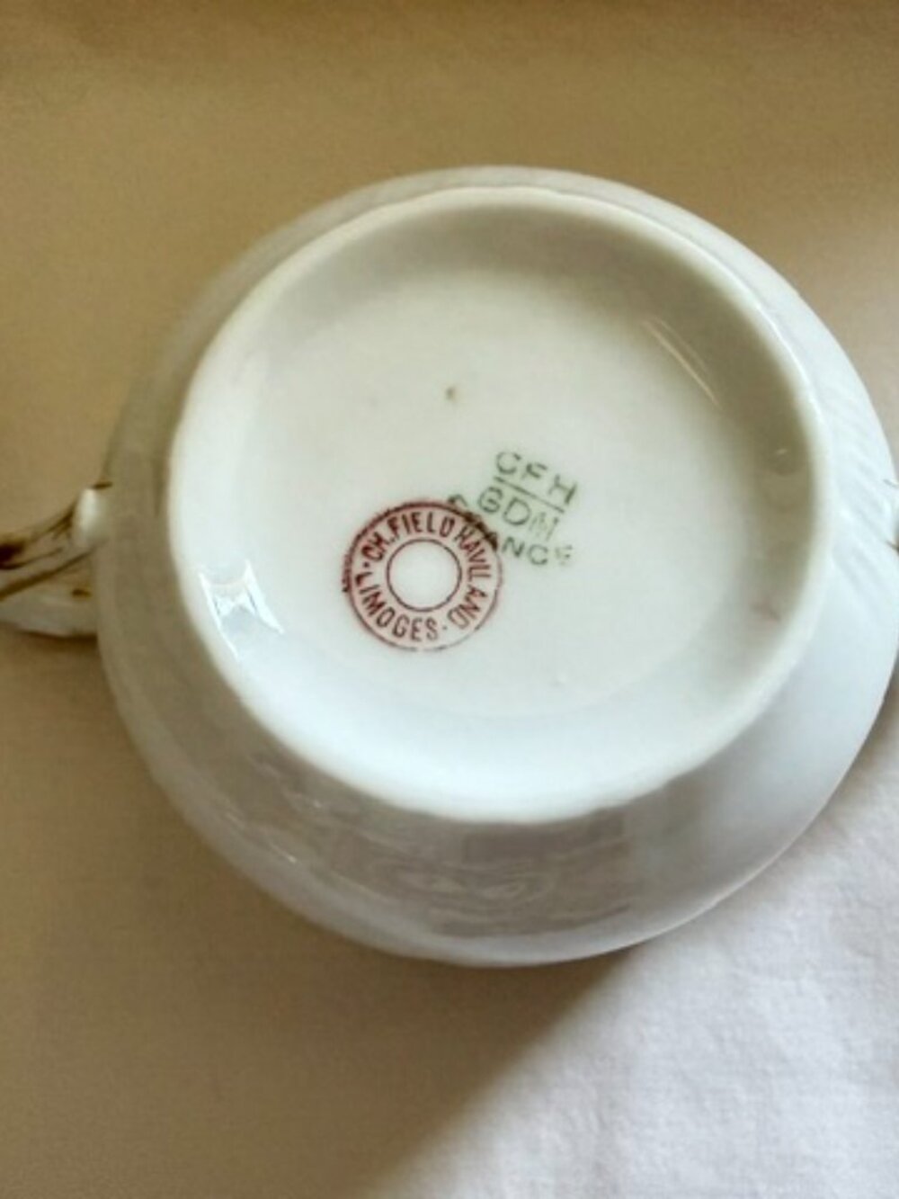 Vintage Limoges Porcelain Lidded Sugar Bowl - Picture 5 of 12